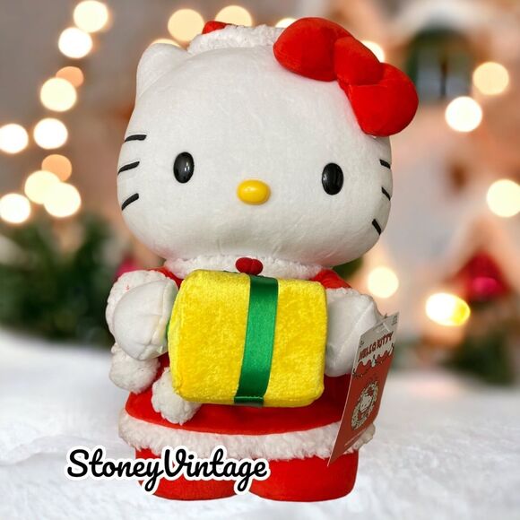 Sanrio Hello Kitty CHRISTMAS GREETER 20” Miss Santa Suit with Gift Present - Picture 8 of 9